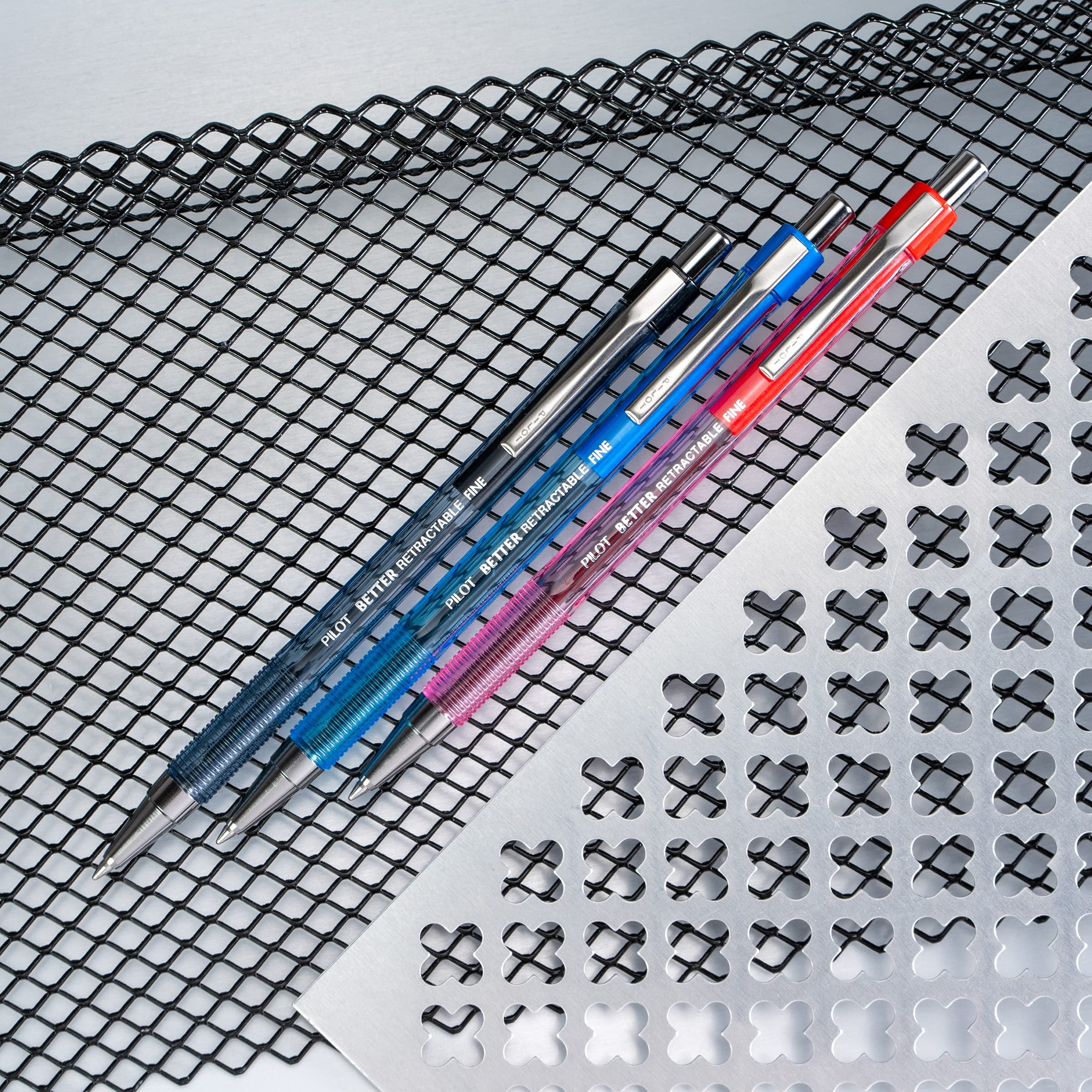 Pilot Better Ball Point Retractable Pens, Fine Point, Assorted Colors, 10 Count (16770)