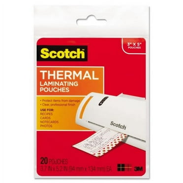 5PK Scotch Laminating Pouches, 5 mil, 5.38" x 3.75", Gloss Clear, 20/Pack (TP590220)
