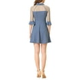 thumbnail image 3 of Allegra K Women's Halloween Costumes Mesh Sheer 3/4 Sleeves Keyhole A-Line Party Dress, 3 of 5