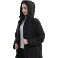 thumbnail image 4 of PUFFIT Extra Long Puffer Jackets for Women, Hooded, Warm, Water Repellent, Two-Way Zipper Winter Coat, 4 of 6