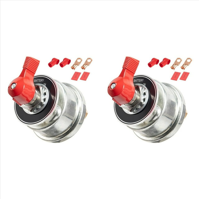 2X Interruptor de Desconexión de Batería de Alta Corriente 300A, Interruptor Aislador de Corte de Energía de Batería Maestra de 12 24V con Placa Frontal para Automóvil