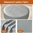 thumbnail image 3 of Bar Stool Cover Waterproof Round Seat Cushion Cover Stretch Barstool Slipcovers Set of 2 PU Leather Bar Chair Covers Grey, 3 of 14