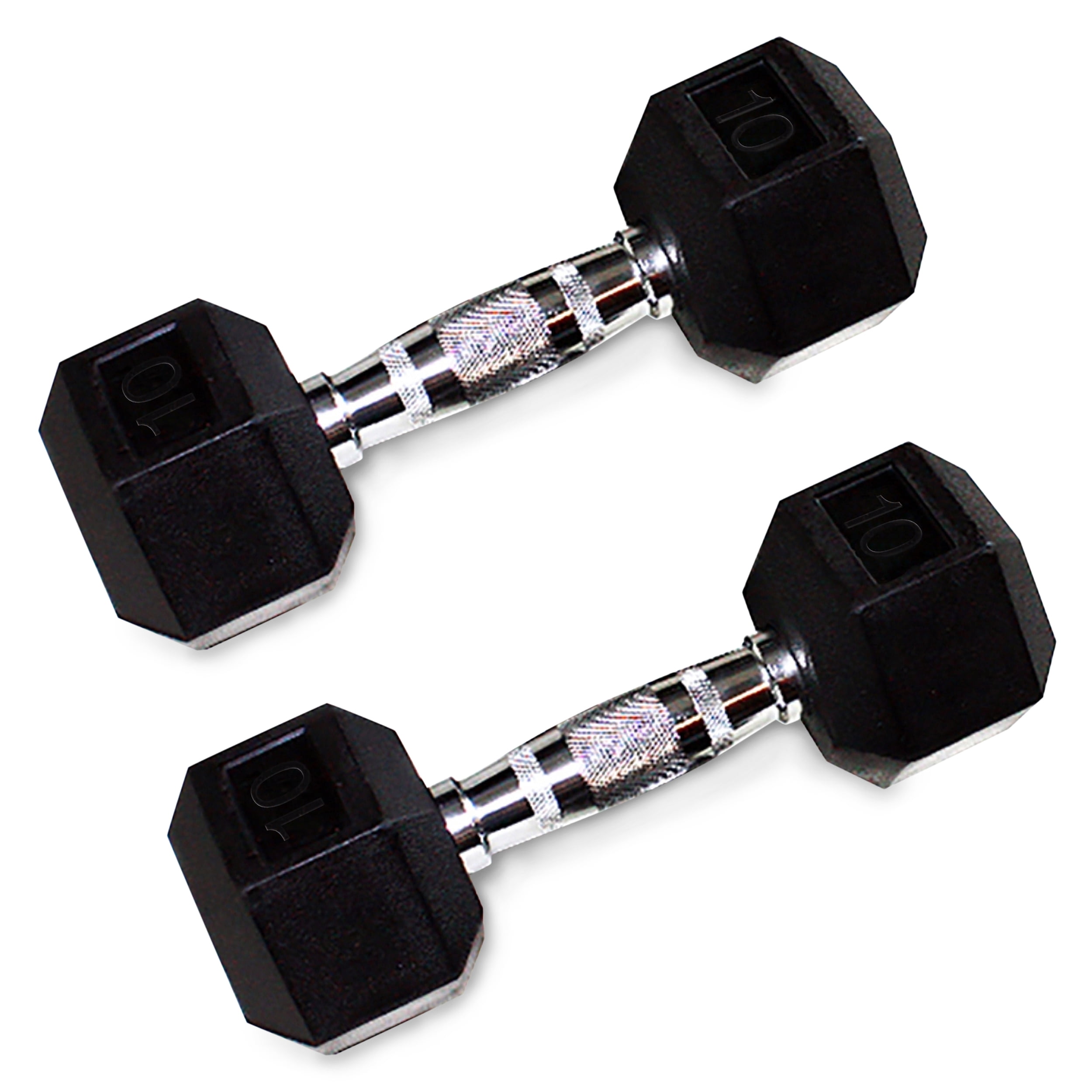 harvil-rubber-encased-hex-dumbbell-10-pounds-with-non-slip-chrome