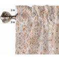 thumbnail image 5 of Orange Boho Floral Kitchen Curtains and Valances Set, Rod Pocket Curtains Tier Farmhouse Window Curtains 24 Inch Length, Rustic Southwest Ethnic Tribal 3 Piece Kitchen Curtains Set, 5 of 6
