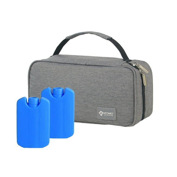 Compact Breast Milk Cooling Bag with 2 Reusable Ice Packs Portable Travel Case for Nursing Commute Travel and Outdoor