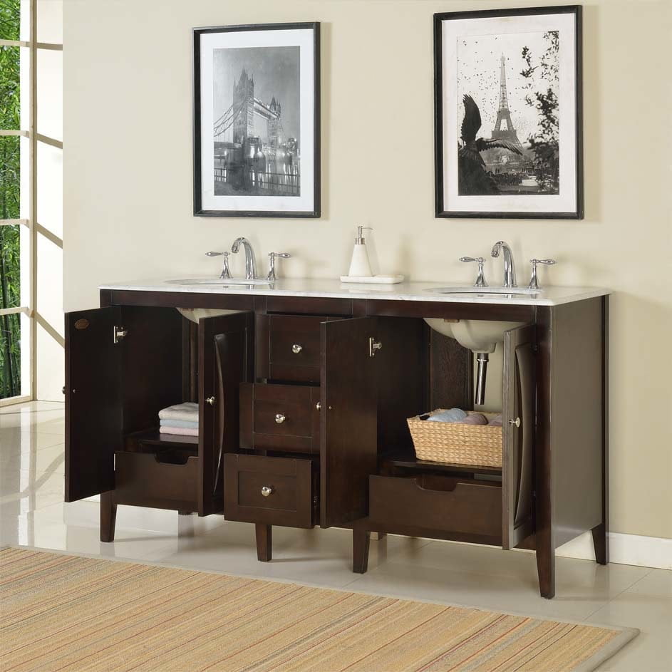 Silkroad Exclusive 68 Double Bathroom Vanity Set Com