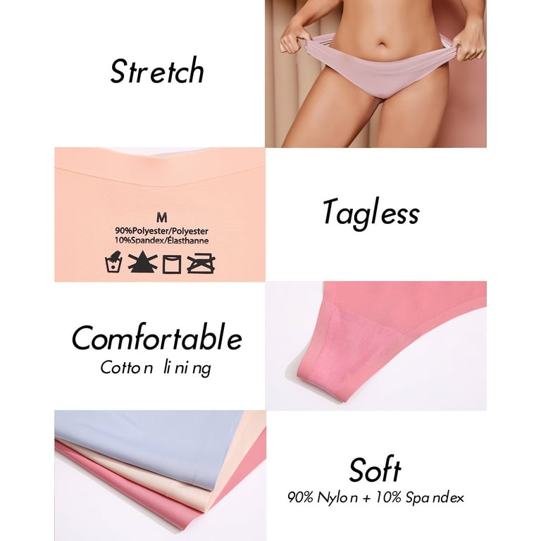 FINETOO Women Cotton Underwear Cheeky Panties Low Rise Bikini Hipster  Breathable Stretch XS-XXL 10 Pack 