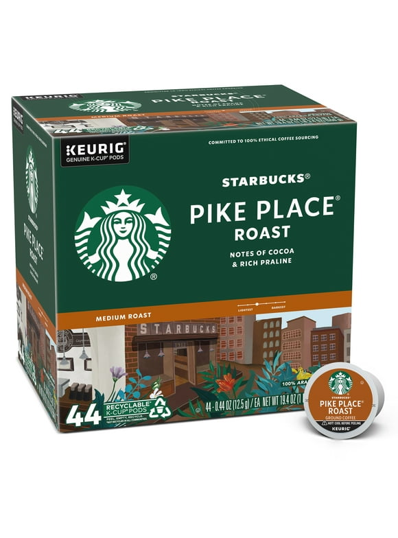 Starbucks Pike Place Roast, Medium Roast Coffee, Keurig K-Cup Coffee Pods, 44 Count