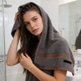 thumbnail image 4 of Cotton Towels 29x13 Inches Towels Bath Large Home Soft Towels Absorbent Quicker Dry Hand Towels for Bathroom, Dark Gray, 4 of 7