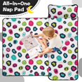 thumbnail image 4 of Green and Pink Leopard Print Teens Toddler Nap Mat with Pillow, Sleeping Mat Bag for Preschool Daycare 51"x22", 4 of 6