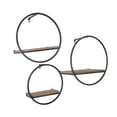 thumbnail image 1 of Sagebrook Home S/3 Wood/Metal Wall Shelves, 1 of 1