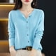 thumbnail image 3 of Suéter tipo cárdigan de cuello redondo de lana para mujer, nueva moda de primavera y otoño, 24 prendas de vestir con agujas de osmanto para mujer, top coreano de punto Grace, 3 of 5