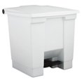 thumbnail image 2 of Step-On Waste Container - 8 gal Capacity - Square - 17.1" Height x 15.8" Width - Plastic, Resin, High-density Polyethylene (HDPE), Polypropylene - White, 2 of 2