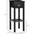 thumbnail image 3 of PRZL 2-Tier Side Table with Drawer, Narrow End Table with Bottom Shelf, for Living Room, Set of 1, Black, 3 of 18