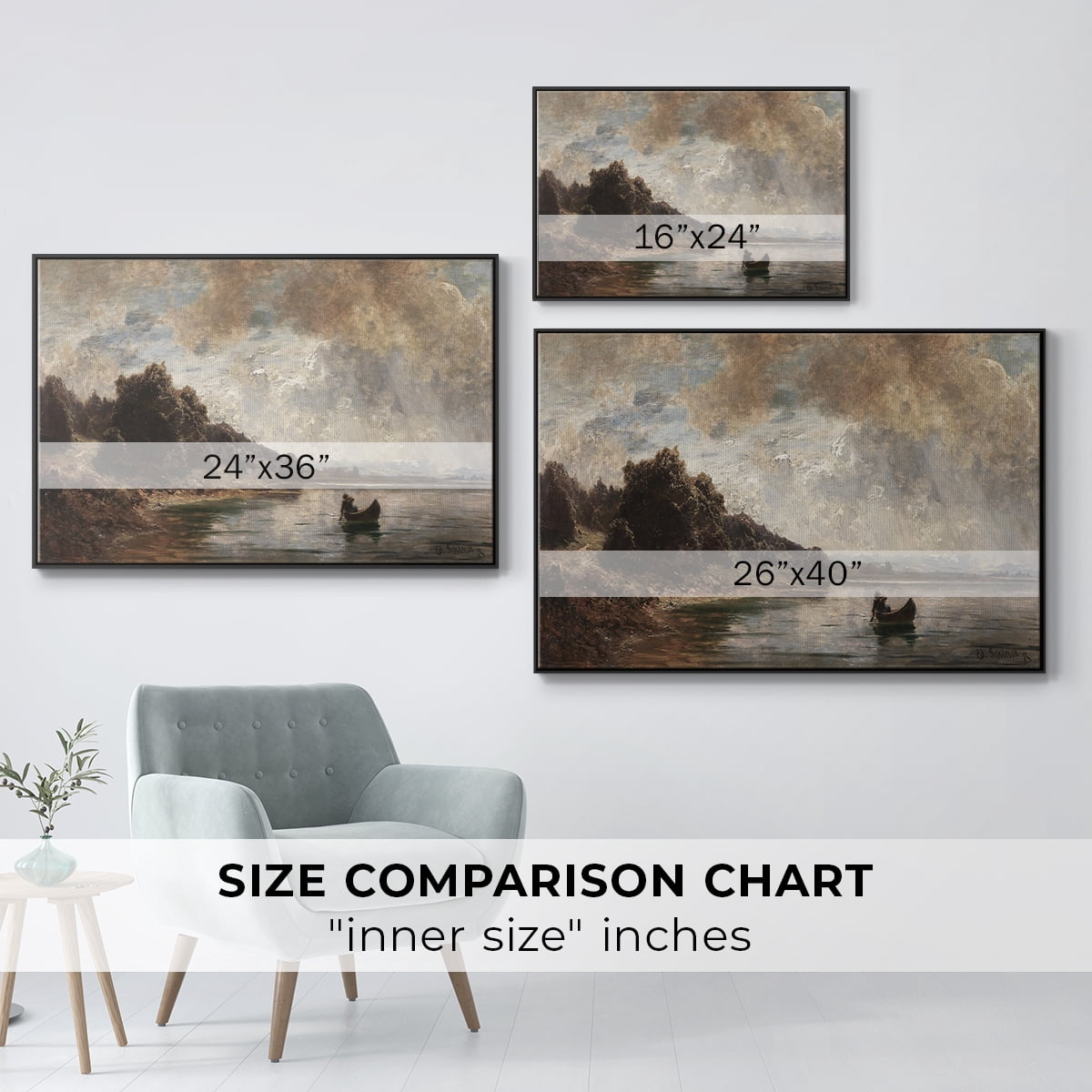 Vintage Landscape-CCXXVIII By Wexford Home Framed in Black Wood Gallery Wrapped Canvas 27 in. x 41 in.
