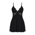 thumbnail image 5 of Stamzod Womens Nightgown Fashion Lace Hollow Out Side Slit Chemise Night Dress V Neck Lingerie Sleepwear L, 5 of 5