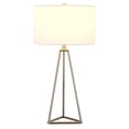 thumbnail image 2 of HomeRoots 524280 26 in. Silver Metal Table Lamp with White Drum Shade, 2 of 8