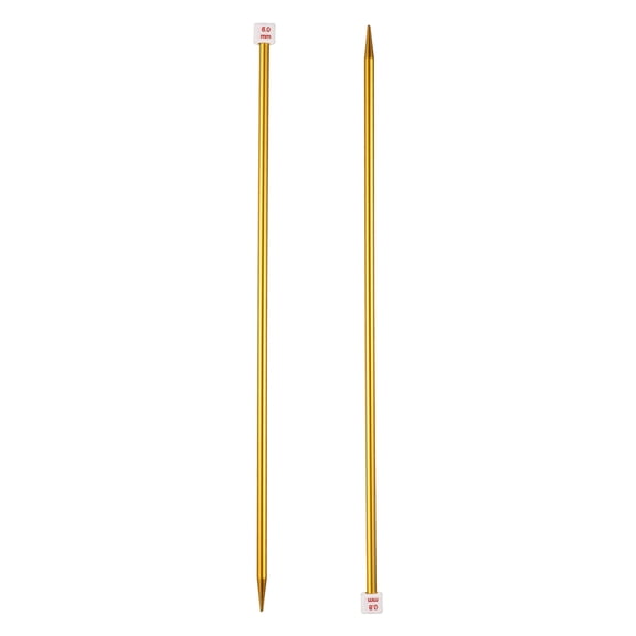 2Pcs 6mm Aluminum Straight Knitting Needles for Handmade Projects 13.8 Inches