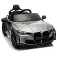 thumbnail image 5 of BMW M4 24V Kids Ride On Toy Car with Parents Remote, Electric Car with USB/MP3, Bluetooth, LED Light, Toddler Car with A Handle with Wheels and A Pull, Easy to Carry, Gift for Boys Girls 3-6, Silver, 5 of 11
