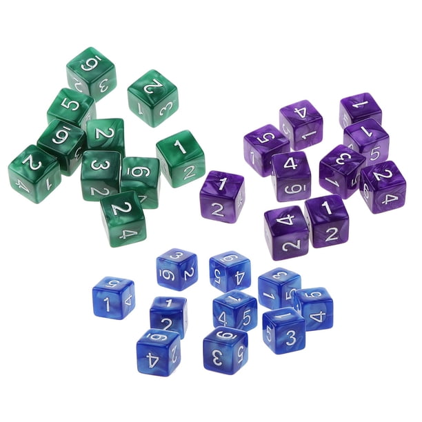30 Uds dados acrílicos D6 dados de juego de rol de 6 caras para accesorios familiar RPG Púrpura Zulema Dados poliédricos