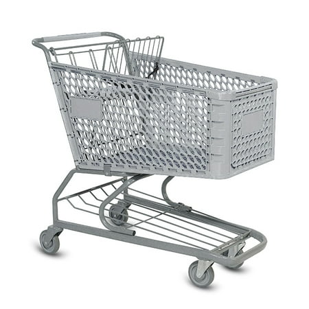 Large Plastic Shopping Cart - Gray