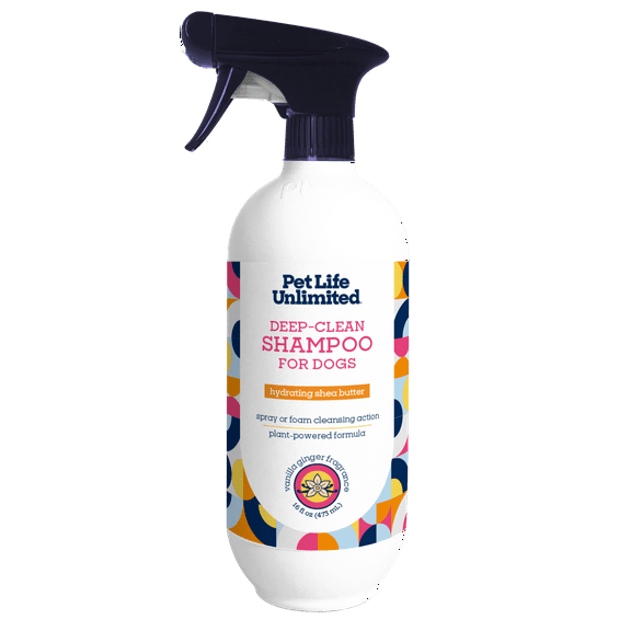 Pet Life Unlimited Deep-Clean Spray Dog Shampoo, Vanilla Ginger, 16oz