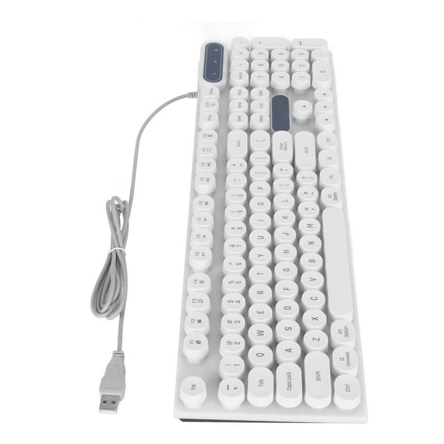 Clavier de Jeu, Clavier Filaire USB, Rétroéclairé LED Arc-en-Ciel, 104 Touches Rondes, Étanche, pour Win OS X Ordinateur de Bureau Portable, pour AIO Ordinateur