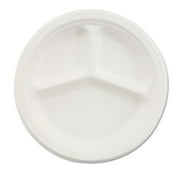 Chinet Paper Dinnerware 3-Comp Plate 9 1/4" dia White 500/Carton 21228