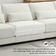 thumbnail image 4 of Oversized Sectional Sofa with Reversible Chaise,120" W 5-seat Armless Convertible L-shaped Couch for Living Room,Cream, 4 of 7