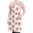 thumbnail image 5 of White Cow Strawberry Pattern Apron-Garden Aprons for Women with Pockets-Cotton Linen Waterproof Kitchen Cooking Gardening Aprons Adjustable for Kitchen,Cooking,BBQ and Salon 33x27 Inch, 5 of 7