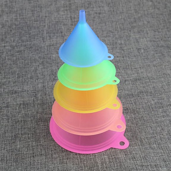MUSEYA 5Pcs Funnel Small Assorted Color Plastic for Liquid Transferring in Craft Projects