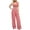 Pink, variant on Womens Fashion Lounge Sets Casual Summer Outfits 2 Piece Short Matching Clothing Set Short Sleeve Top And Cropped Pants Set With Button Front And Side Pockets