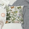 thumbnail image 2 of COMIO Vintage Floral Plant Pillow Covers, Botanical Wildflowers Herbs Throw Pillow Covers Butterfly Pillow Covers Square Cushion Covers for Couch Home Sofa Bedroom Living Room, 2 of 5