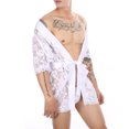thumbnail image 3 of ESSSUT Men's Sexyy Lace Transparent Bathrobe Home Suit Perspective Temptation Fun Nightgown, 3 of 8