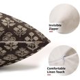 thumbnail image 2 of Drak Brown Pillow Covers 12x20 Inch Set of 2, Cream Floral Block Print Pattern Lumbar Decorative Throw Pillowcases Outdoor Farmhouse Rectangle Cushion Covers Spring Summer Sofa Couch Bed Decor, 2 of 6
