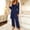 Navy, variant on Women's Pajama Set 3-Piece with Robe V-Neck Lace Cami Top and Long Pants Soft Sleepwear Navy M(M)