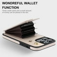 thumbnail image 5 of ELEHOLD for iPhone 15 Plus Wallet Crossbody Case with Organ Card Slots Metal Finger Ring Holder Kickstand Crossbody Shoulder Strap Shockproof Purse Cover for Women Girls,apricot, 5 of 8