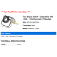 thumbnail image 2 of Turn Signal Switch - Compatible with 1990 - 1996 Chevy C70 Kodiak 1991 1992 1993 1994 1995, 2 of 2