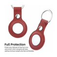 thumbnail image 4 of Funda AirTag de piel auténtica con llavero, antiarañazos, color rojo, 4 of 5