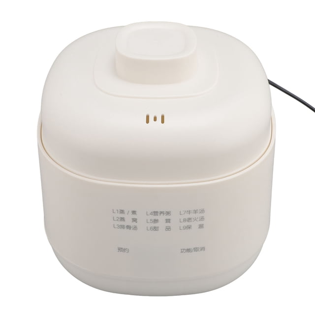 Electric Stew Pot, 200W 1L Ceramic Soup Porridge Cooker, Anti Dry Burn Small Slow Cooker with Timer and 9 Cooking Setting , for Home Kitchen Dorm
