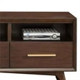thumbnail image 3 of Benjara BM222462 3 Drawer Transitional TV Console with 3 Open Compartments, Walnut Brown, 3 of 5