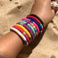 thumbnail image 5 of 10 Uds. Pulseras de surfista de vinilo de polímero de Color arcoíris, discos hechos a mano, pulsera Bohemia, joyería hecha a mano DIY, 5 of 5