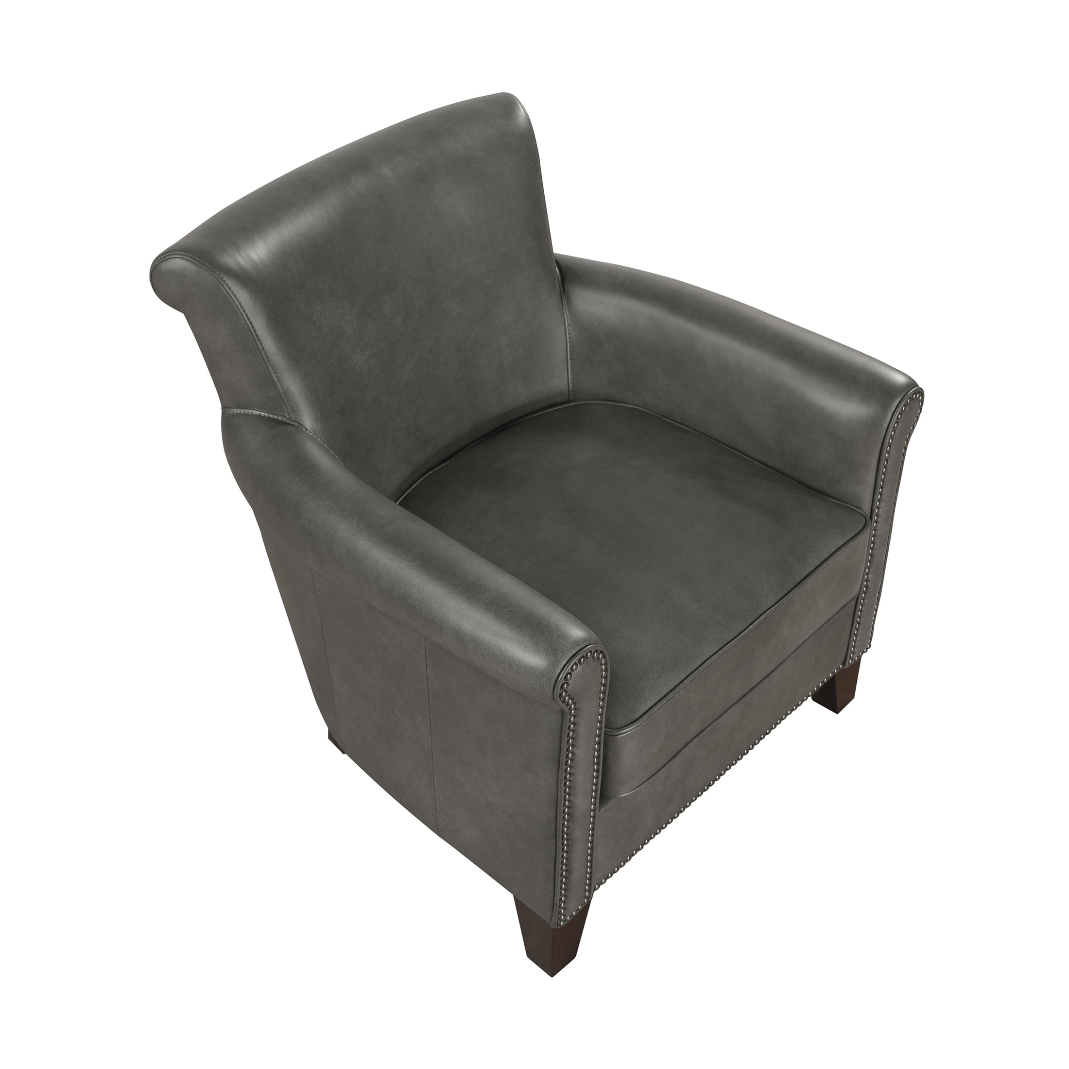 OakvillePark Brindlewood Leather Accent Chair, Gray