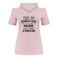 thumbnail image 4 of Moda Mujer Verano Cuello en V Manga corta Hombro frío Blusa Camiseta Causal Impresión Tops Fridja  bn7892, 4 of 5