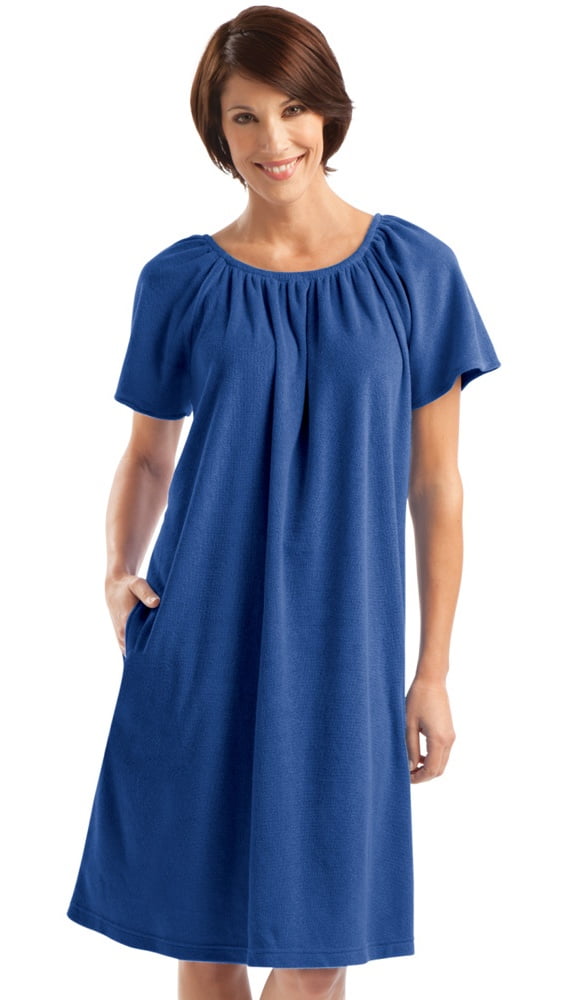 Collections Etc. Solid Color Comfort Fit ShortSleeve Terry Cotton