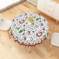 thumbnail image 6 of Duangreer Round Tablecloth, Cartoon Christmas Graffiti Print Waterproof Wrinkle Resistant, Table Cover for Family Party, Dining, Indoor and Outdoor, 60''Round, 6 of 6