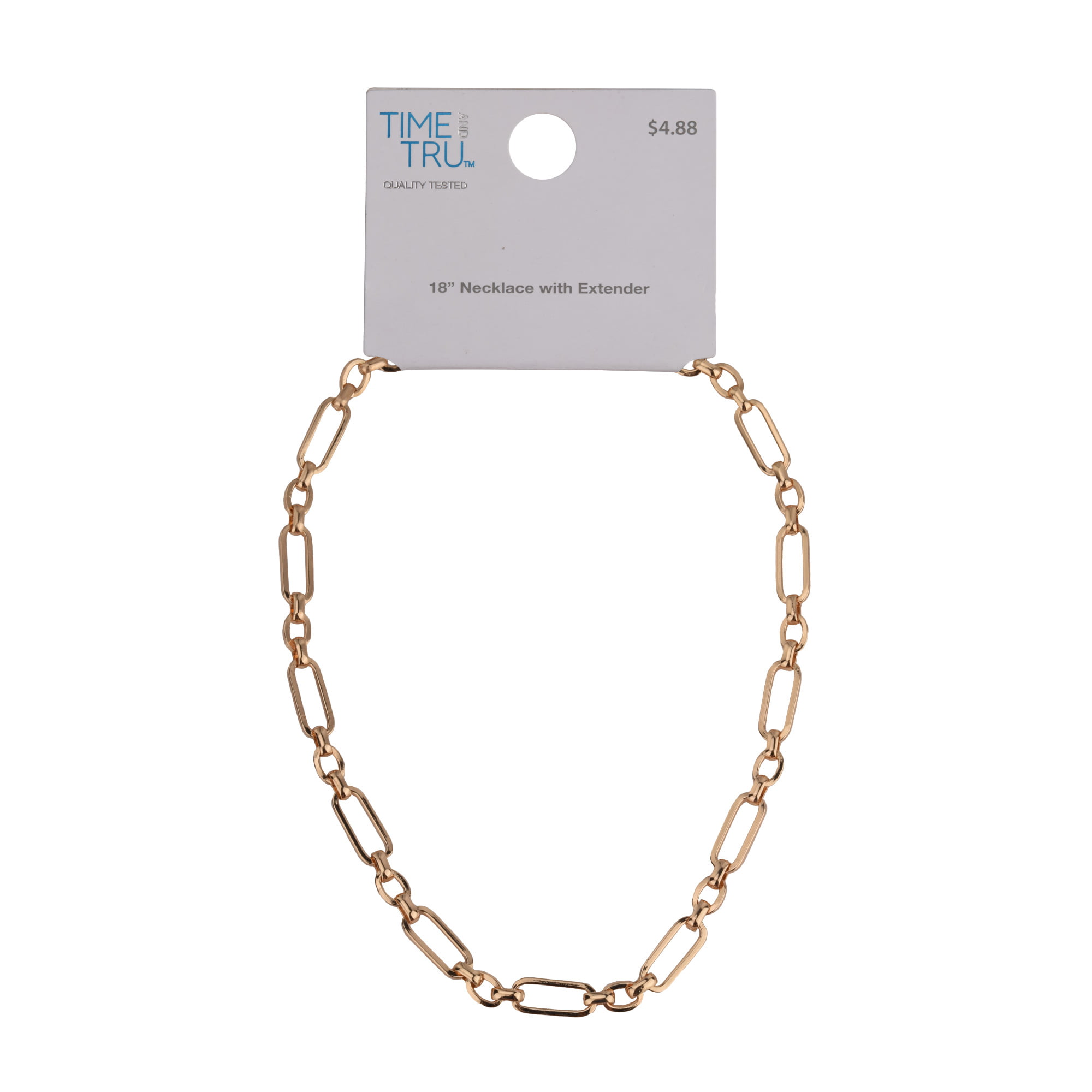 Time And Tru Women's Gold Tone Oval Link Chain Short Necklace