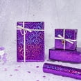 thumbnail image 3 of Rollo de papel de regalo LeZakaa con forma de corazón holográfico morado, 43 x 10 m, 3 of 7