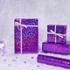 thumbnail image 3 of Rollo de papel de regalo LeZakaa con forma de corazón holográfico morado, 43 x 10 m, 3 of 7