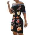thumbnail image 2 of CEHVOM Robes d'Été Droites pour Femmes Manches Courtes Imprimé Floral, 2 of 6